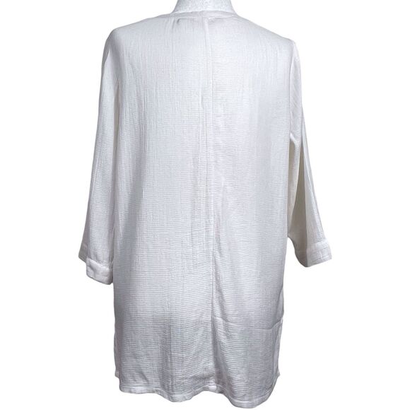 Soft Surroundings Cotton Gauze Embroidered Tunic Top White Size Medium - Picture 13 of 16